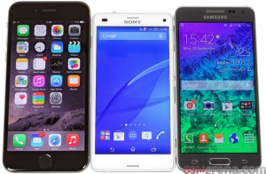 iPhone 6, Z3 Compact and the Galaxy Alpha... Three kings but only one is truly worthy (credit: GSMArena for the picture)